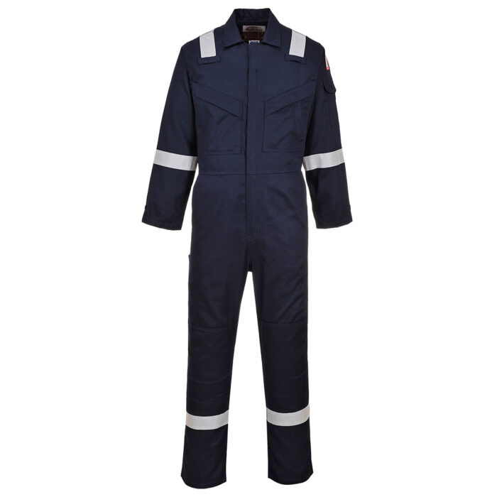 Portwest Flame Resistant Super Lightweight Anti-Static Coverall Navy