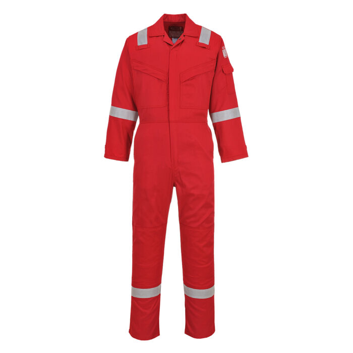 Portwest Flame Resistant Super Lightweight Anti-Static Coverall Red